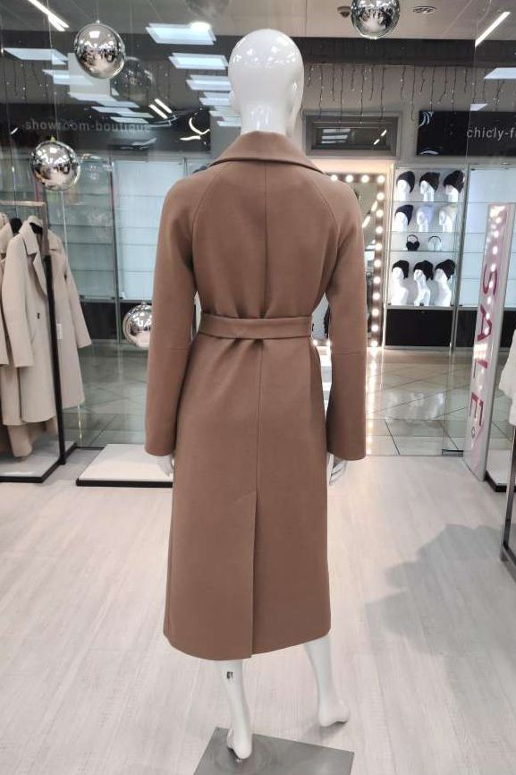 Довге осіннє жіноче пальто-халат з кашеміру