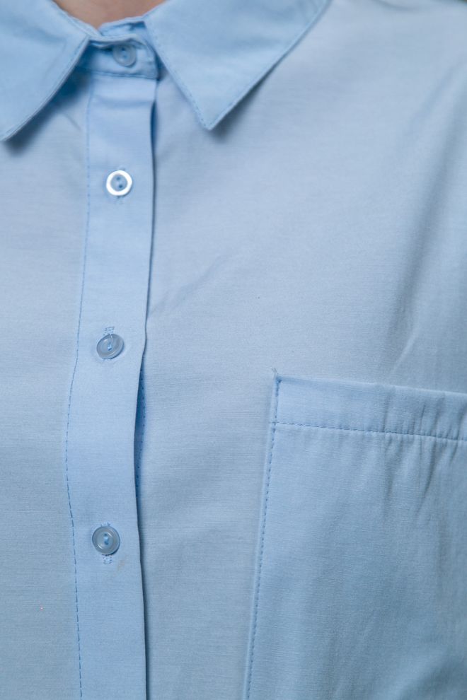 Сорочка оверсайз з подовженою спинкою (блакитний)