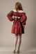 Платье мини с завязками на спине рукав длинный блестящий (красный)