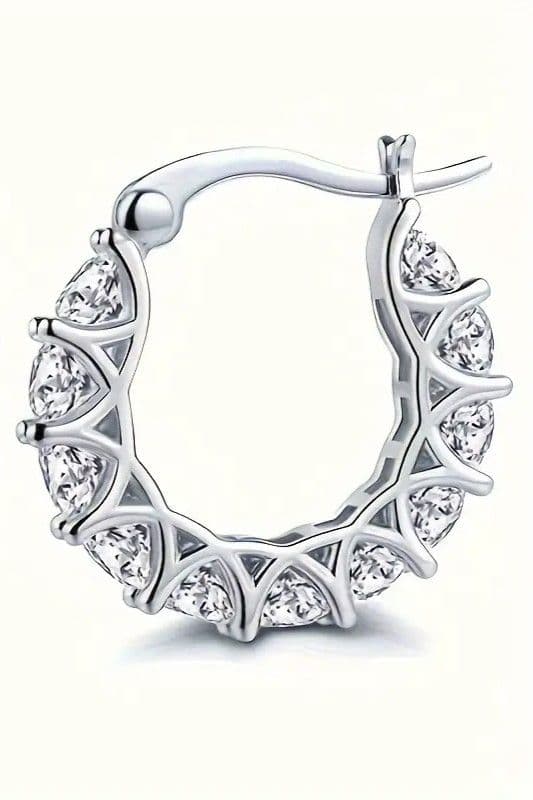 Сережки кільця з цирконієм (срібло) — 5