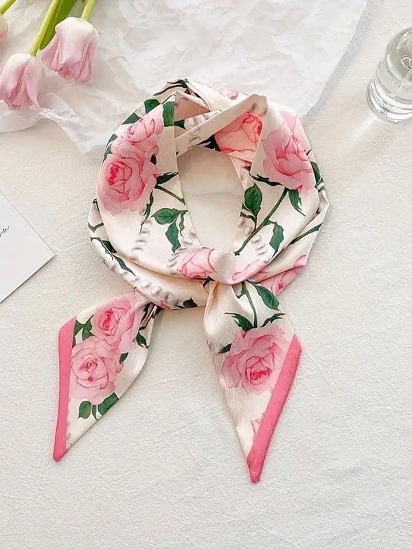 Лента цветы (розовый)
