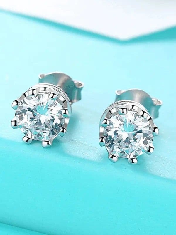 Серьги со стразами корона (серебро) — 1