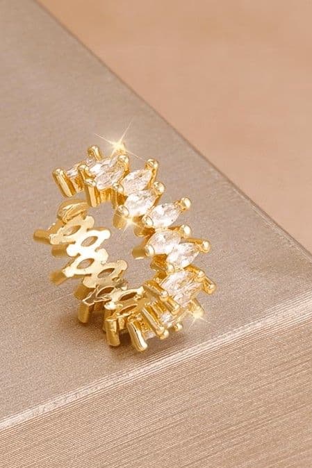 Сережка кафа цирконій ромб (золото)