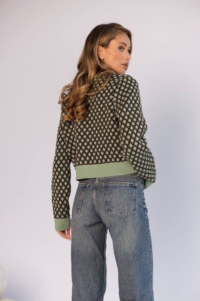 Кардиган з золотими ґудзиками ONE SIZE (оливка+коричневий — 4