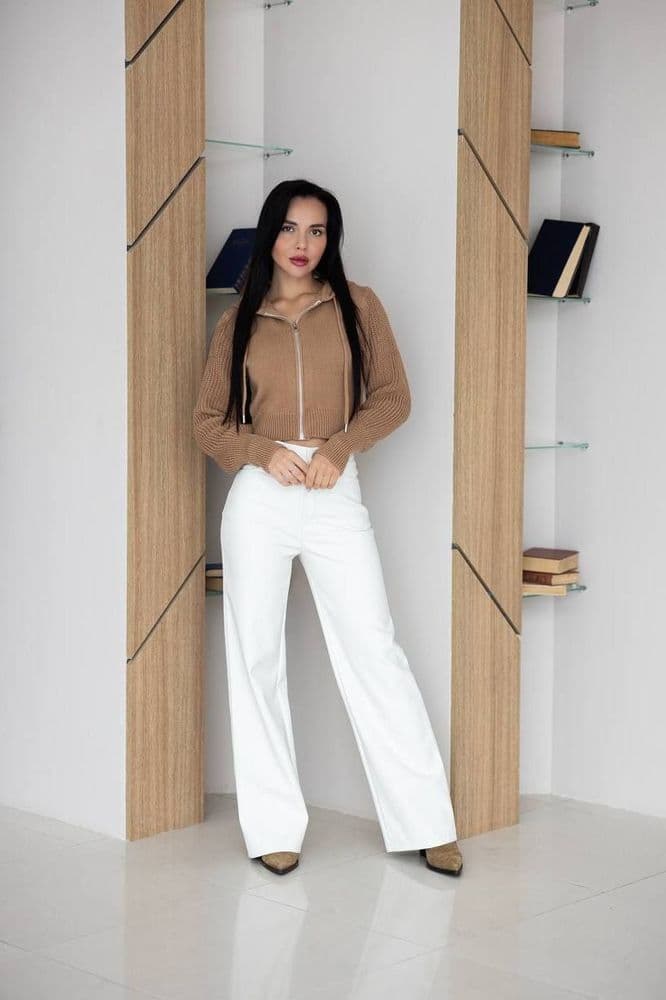 Кофта з капюшоном на блискавці ONE SIZE (кемел) — 7