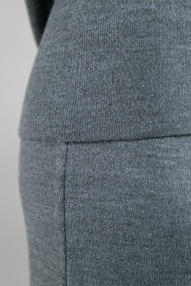 Костюм кофта+спідниця міді ONE SIZE (сірий) — 7