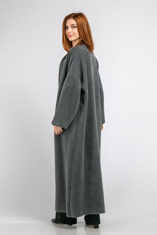 Кардиган максі з манжетами ONE SIZE (сірий) — 6