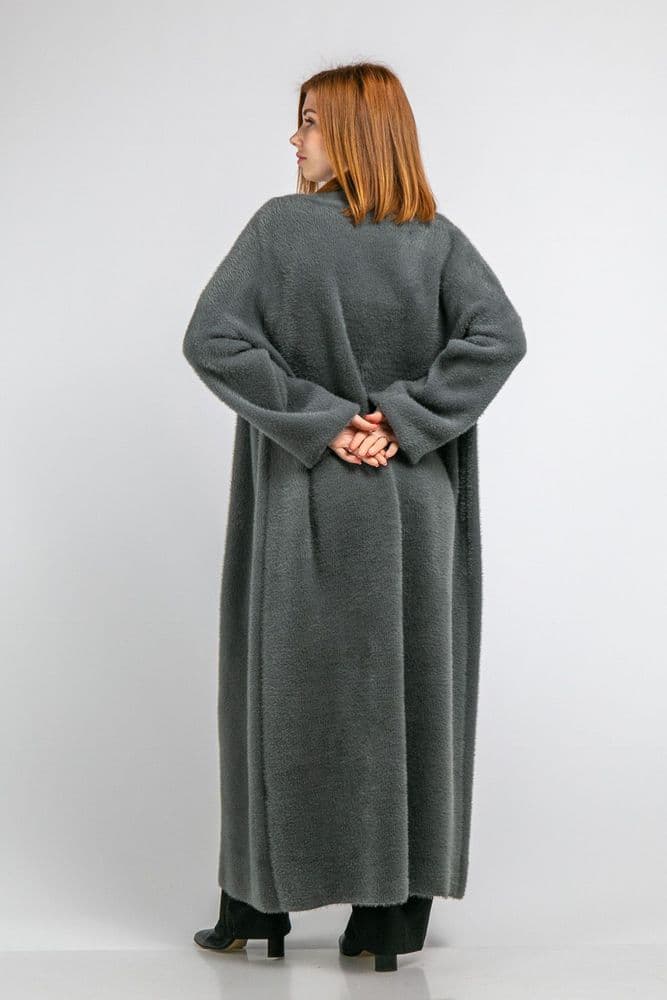 Кардиган максі з манжетами ONE SIZE (сірий) — 7