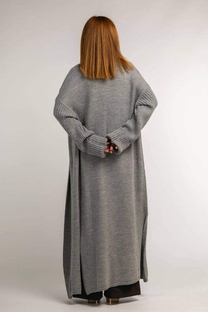 Кардиган максі з розрізами ONE SIZE (сірий світлий) — 1
