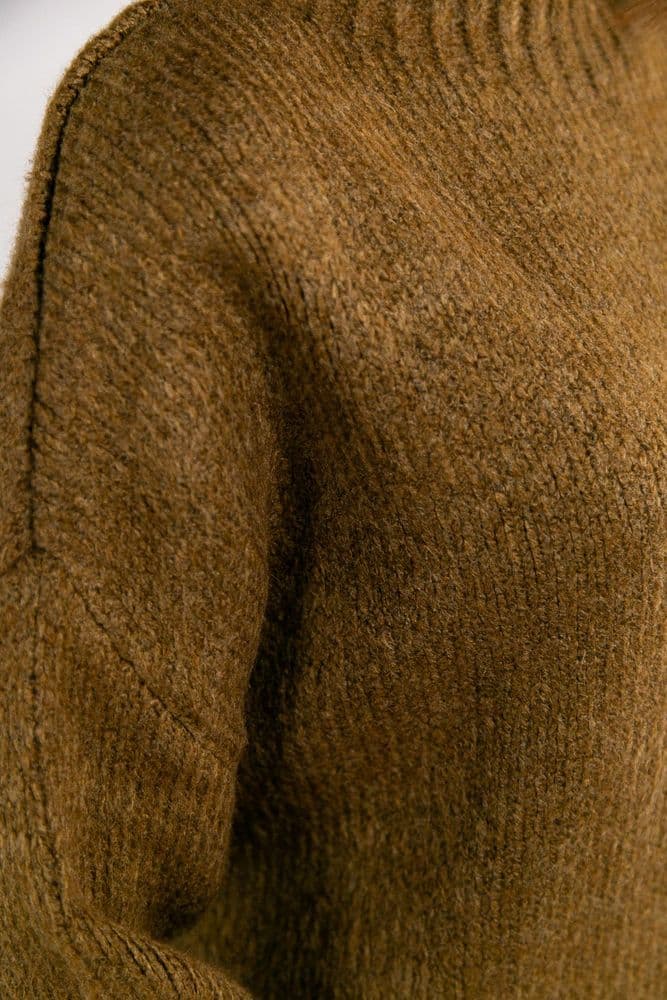 Светр оверсайз з пишним рукавом ONE SIZE (коричневий) — 8