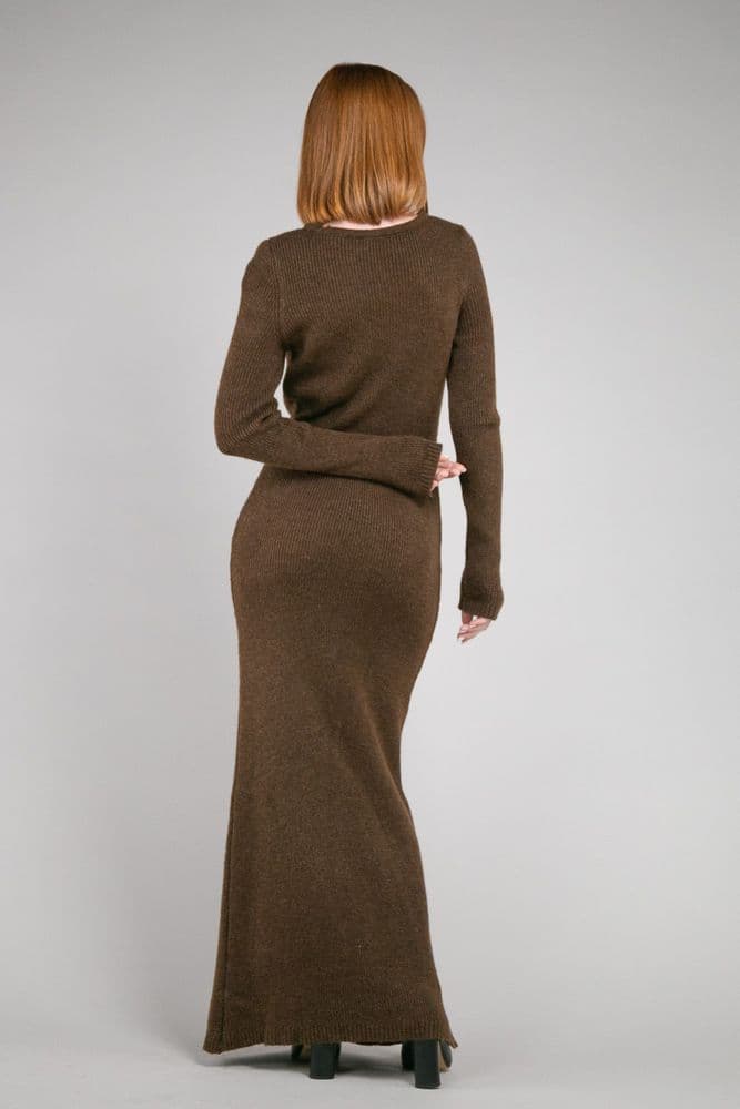 Плаття силуетне ONE SIZE (коричневий) — 4
