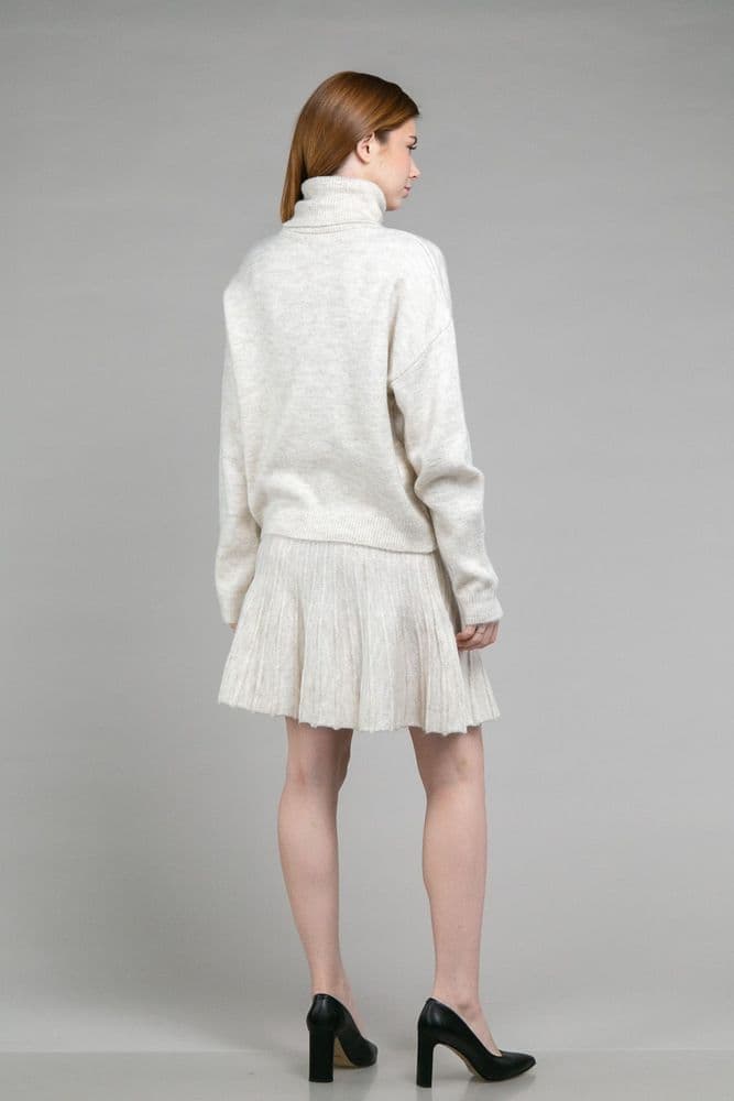 Костюм светр з горлом+спідниця ONE SIZE (беж) — 4