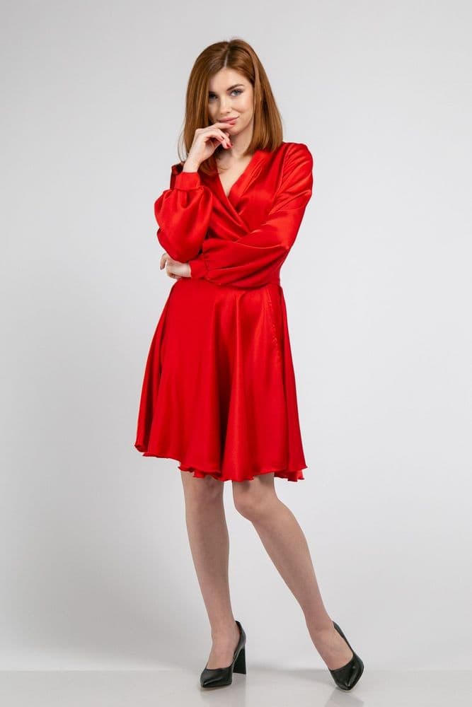 Плаття міні на запах ONE SIZE (червоний) — 2