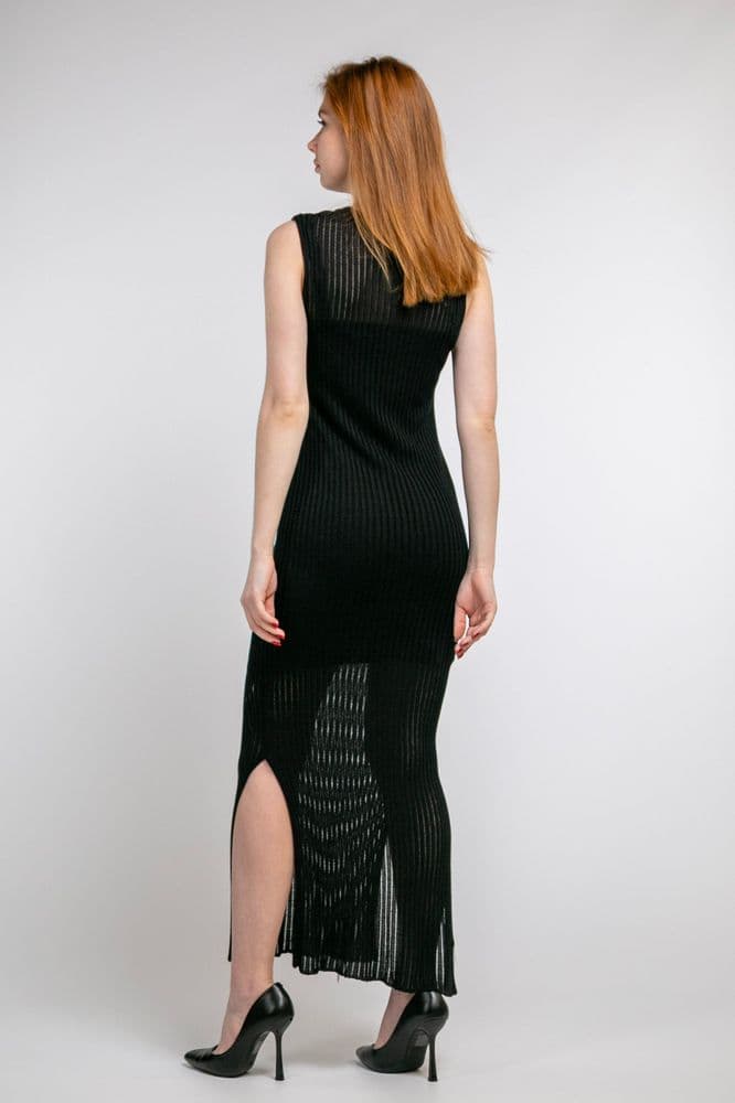 Плаття міді силуетне мереживне ONE SIZE (чорний) — 3
