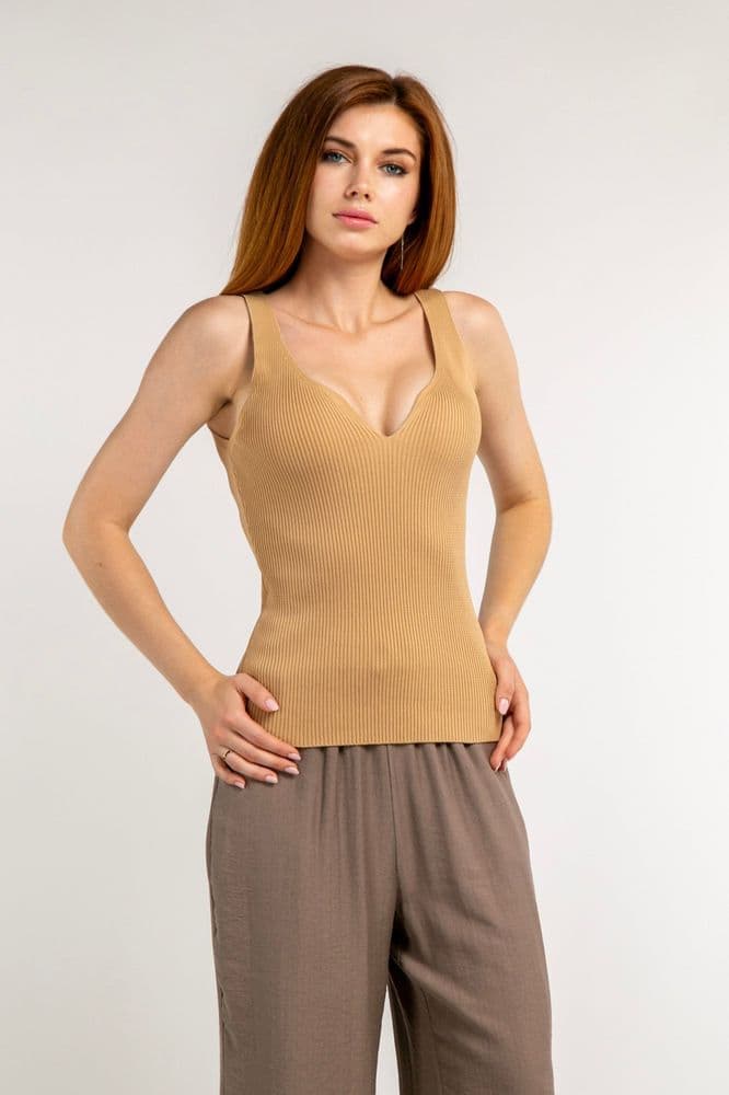 Майка трикотаж ONE SIZE (беж) — 4