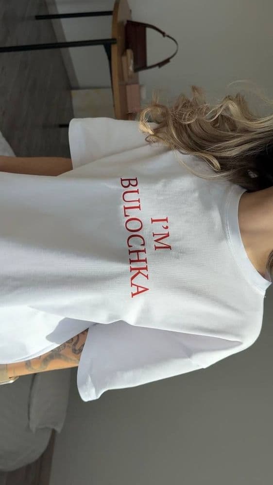 Футболка bulochka ONE SIZE (білий+червоний) — 2