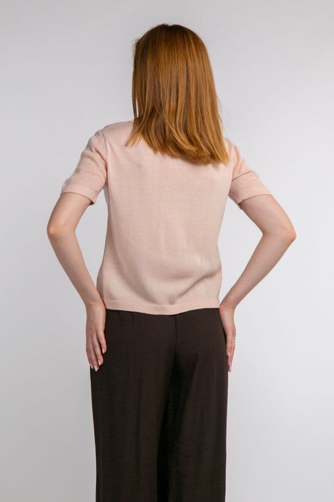 Джемпер з коротким рукавом ажурний ONE SIZE (рожевий) — 1
