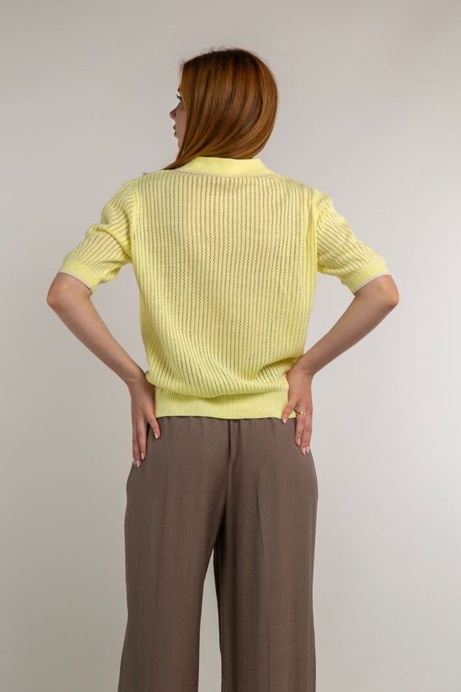 Джемпер ажурний ONE SIZE (жовтий) — 1