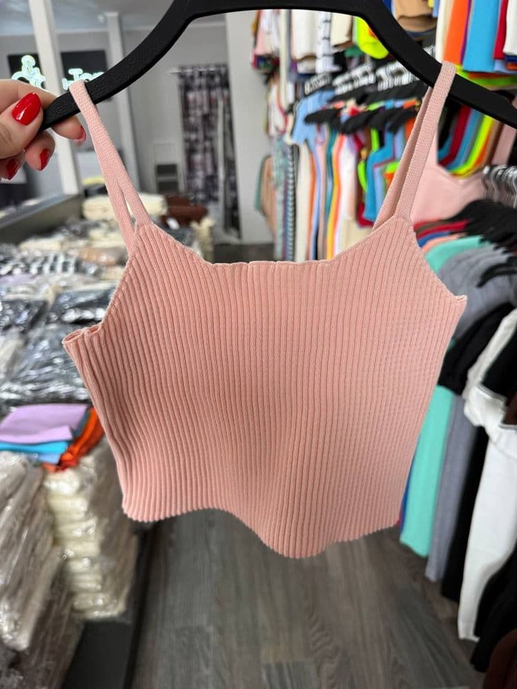 Топ короткий на брителях ONE SIZE (рожевий) — 2