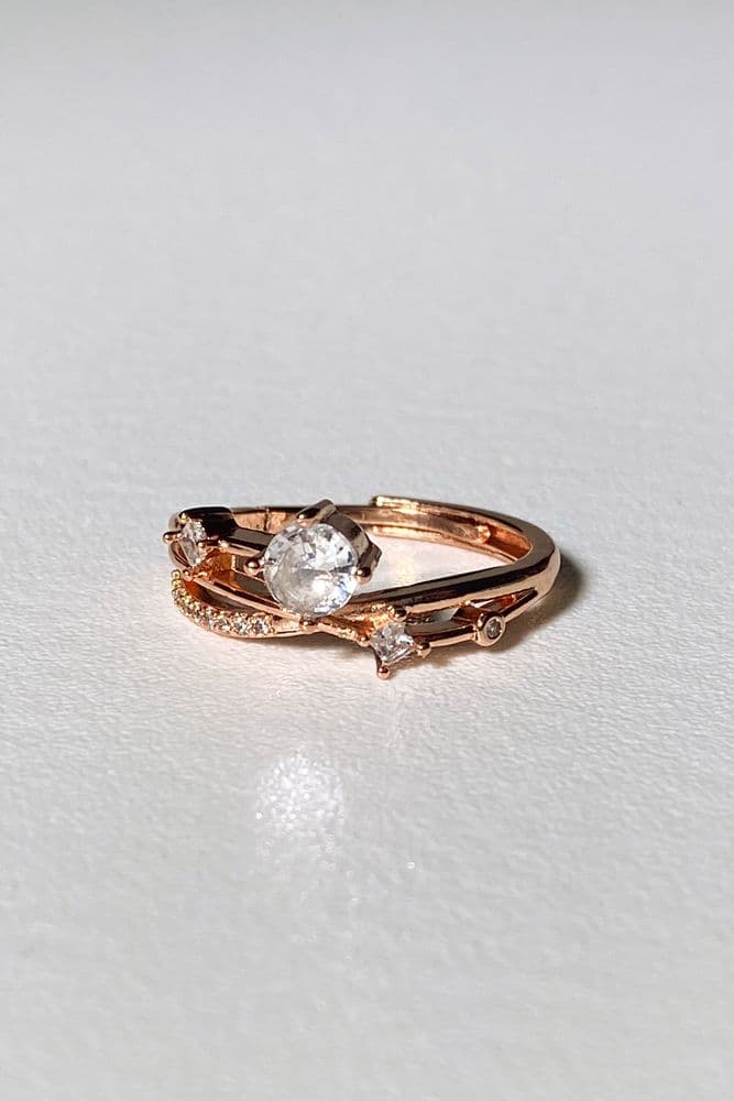 Кольцо регулируемое Звездное Небо (розовый) — 3