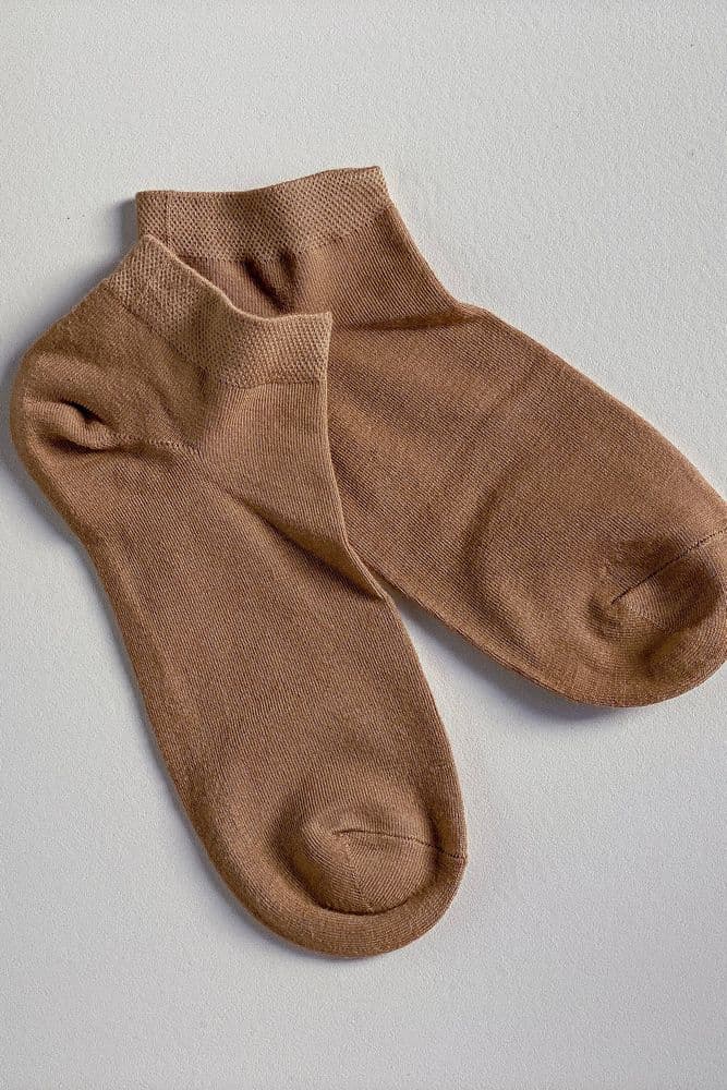 Шкарпетки короткі шовк 36-41 (коричневий світлий) — 3