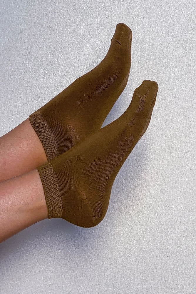 Шкарпетки короткі шовк 36-41 (коричневий) — 2