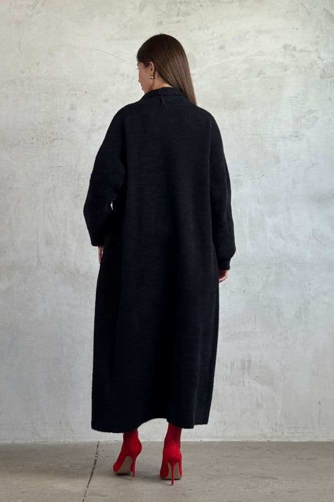 Кардиган максі з манжетами ONE SIZE (чорний) — 5