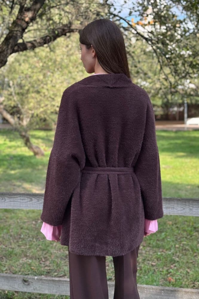 Кардиган короткий з паском ONE SIZE — 3