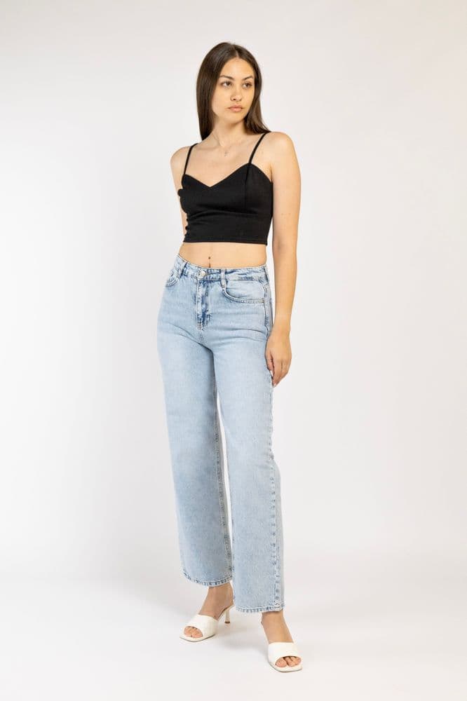 Джинсы палаццо разрезы 41 (голубой) — 1