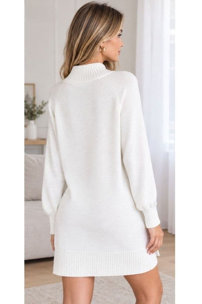 Плаття міні трикотаж оверсайз ONE SIZE (молочний) — 2