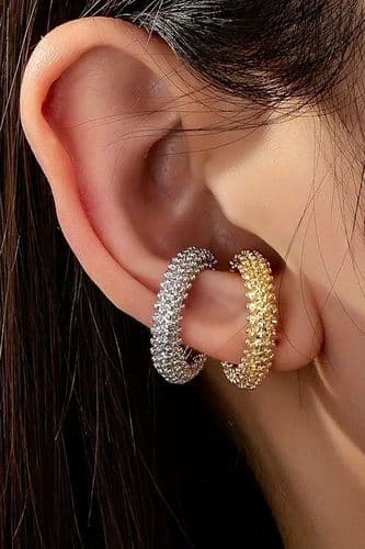 Серьга кафа минималистичная массивная (серебряный)