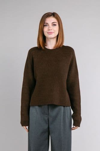 Светр оверсайз реглан ONE SIZE (коричневий)