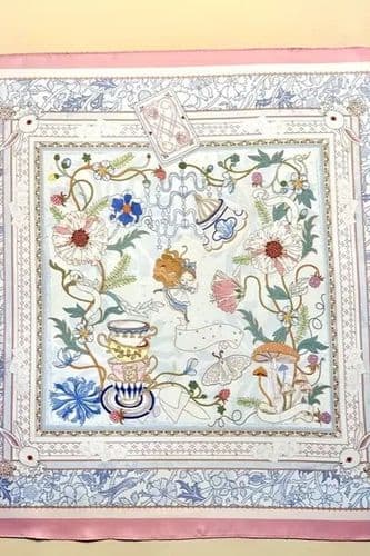 Платок квадратный Алиса (розовый+голубой)