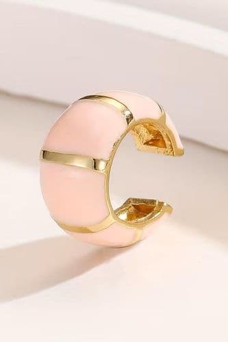 Серьга кафа манжета глазурь (золото+розовый)