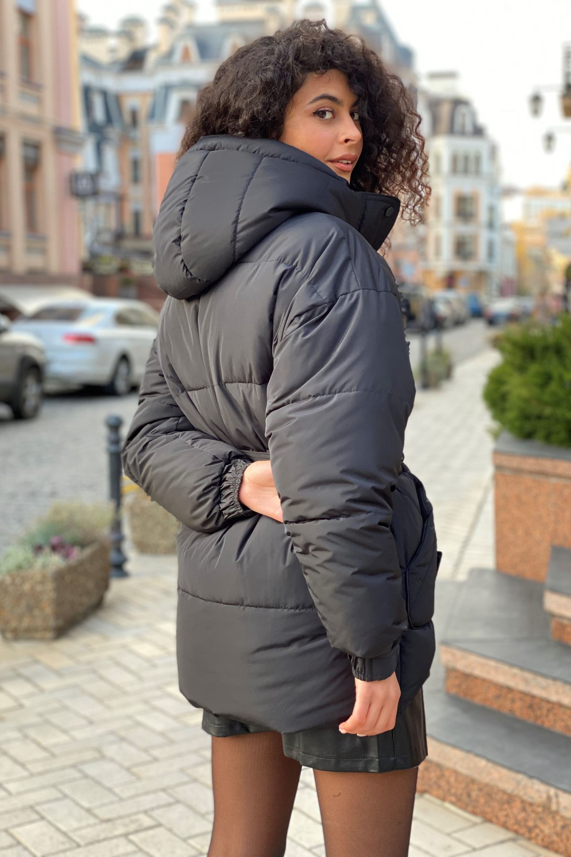 Куртка зимова з поясом MM (чорний) — 10