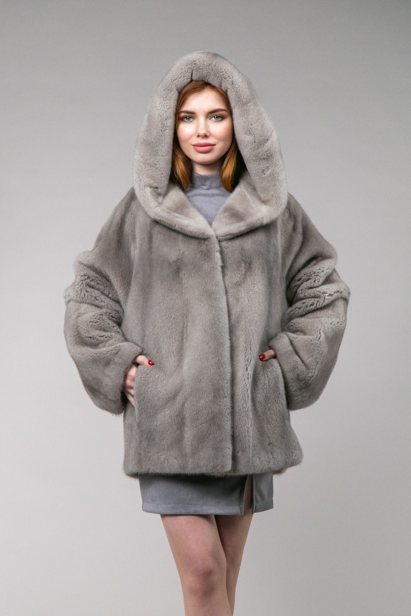 Полушубок из меха норки Кристалл (silverblue) — 4