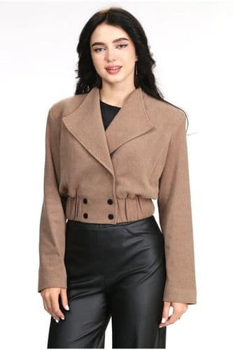 Куртка укороченная трикотаж ONE SIZE 42-46 (беж)