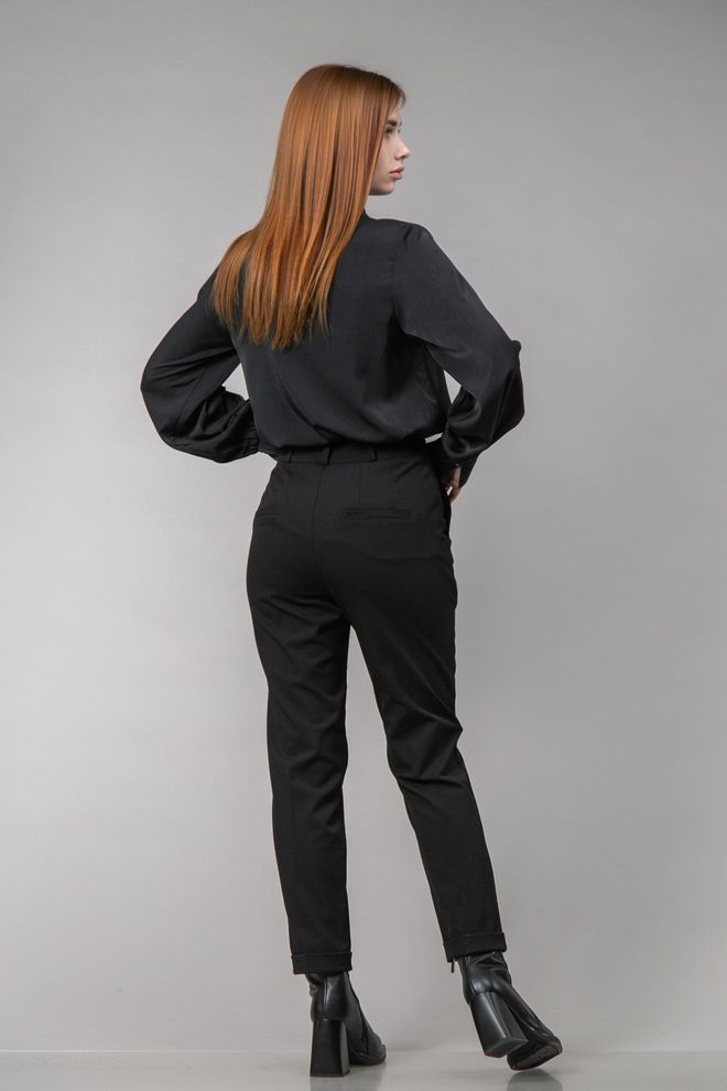 Блуза з вшитим коміром-чокером (чорний)