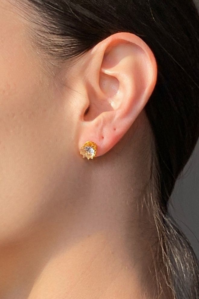 Сережки з стразами корона