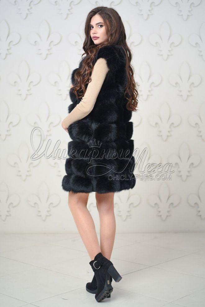 Жилетка-трансформер из меха песца 2 в 1 Ирбис