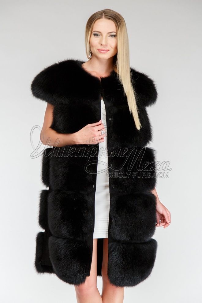 Жилетка-трансформер из меха песца 2 в 1 Лика