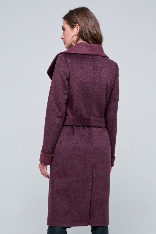 Пальто из шерстяной ткани Джиджи (бордо)