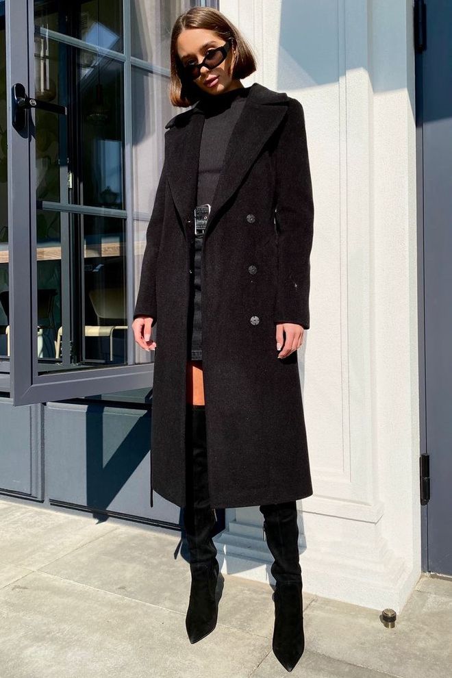 Пальто зимнее из кашемира Самина 903 (черный)