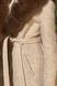 Пальто из шерстяной ткани с отделкой песцом Берези (пудра-соболь)