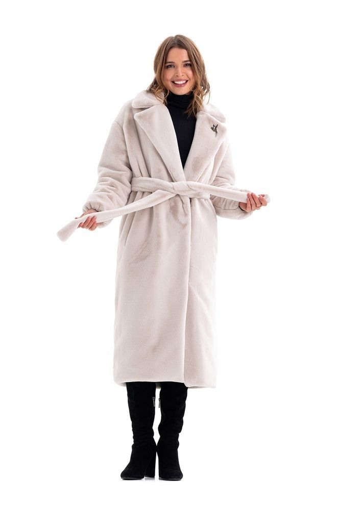 Шуба з еко-хутра Емілія (молоко) Шуба з еко-хутра Емілія (молоко)