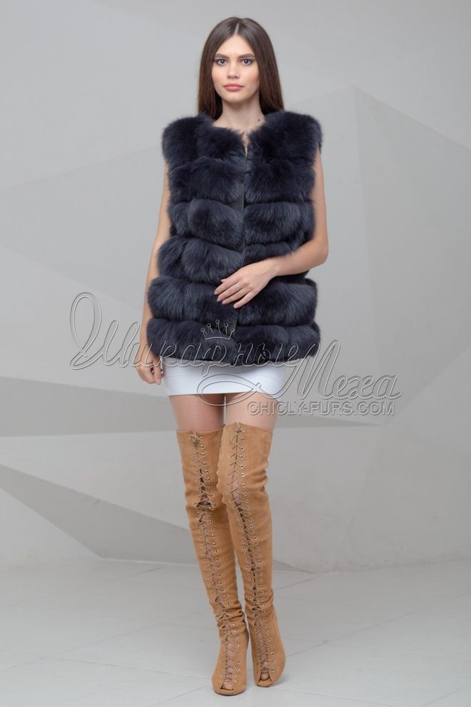 Жилетка-трансформер из меха песца 2 в 1 Элейн Жилетка-трансформер из меха песца 2 в 1 Элейн