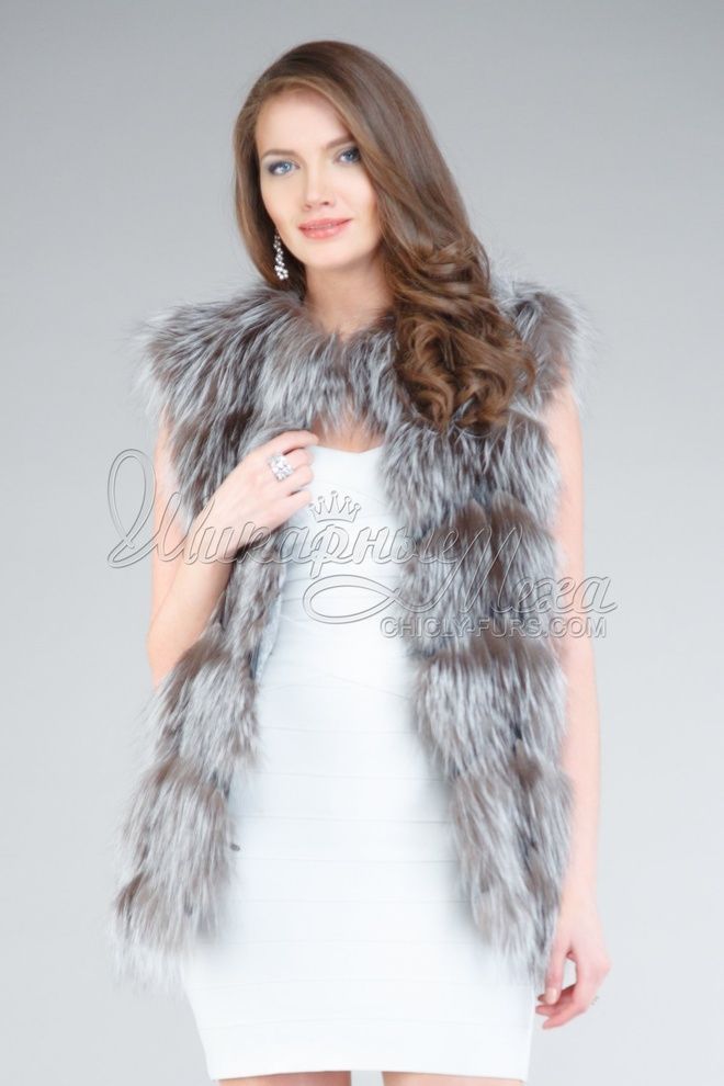 Жилетка из меха чернобурки Мариам