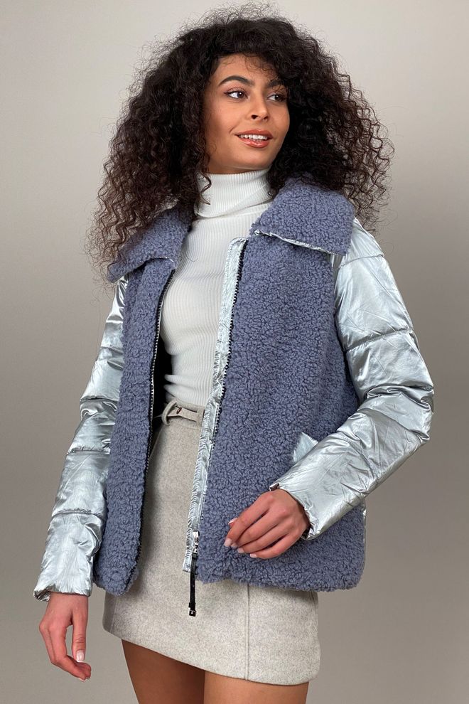 Куртка с эко-мехом 6245 (голубой)