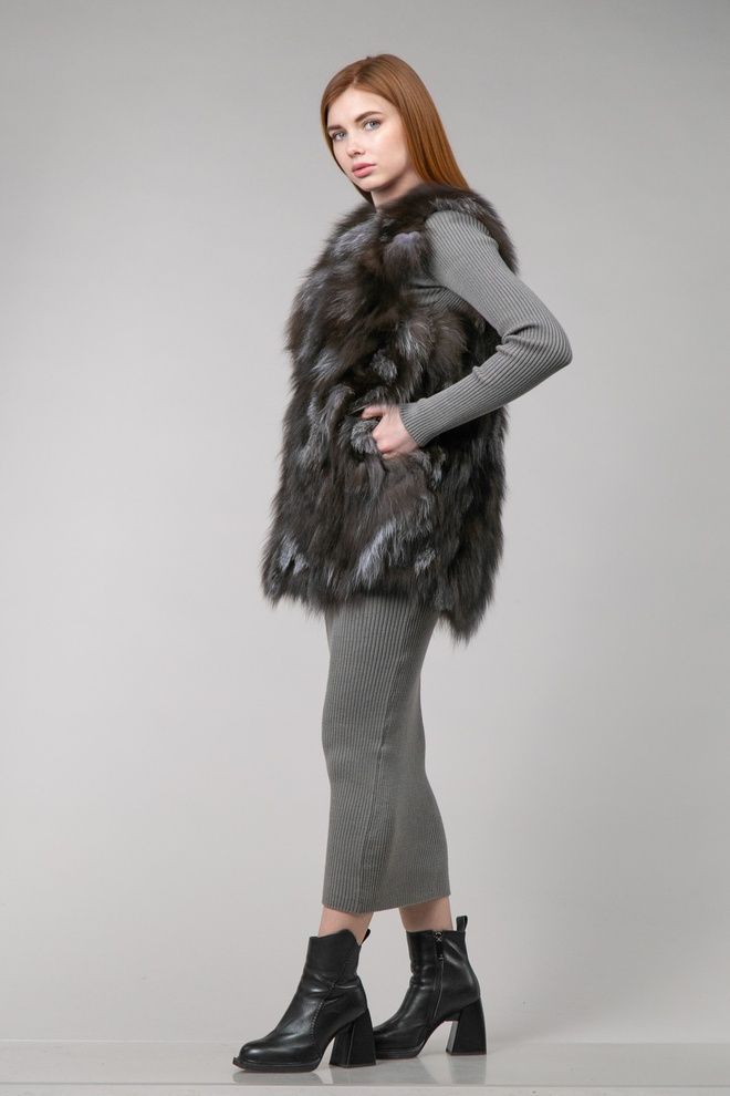 Жилетка з чорнобурки Альпама