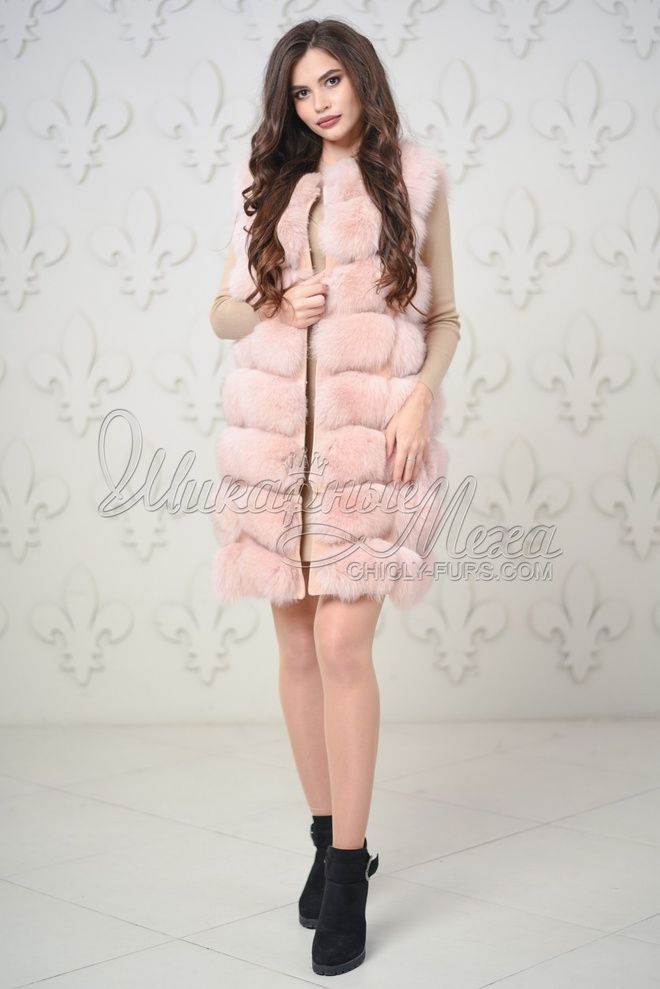 Жилетка-трансформер из меха песца 2 в 1 Бриджит